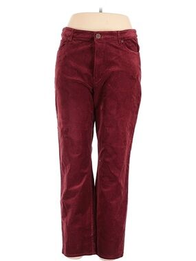 Soft Surroundings Women's Straight-Leg Velvet Jeans - Burgundy